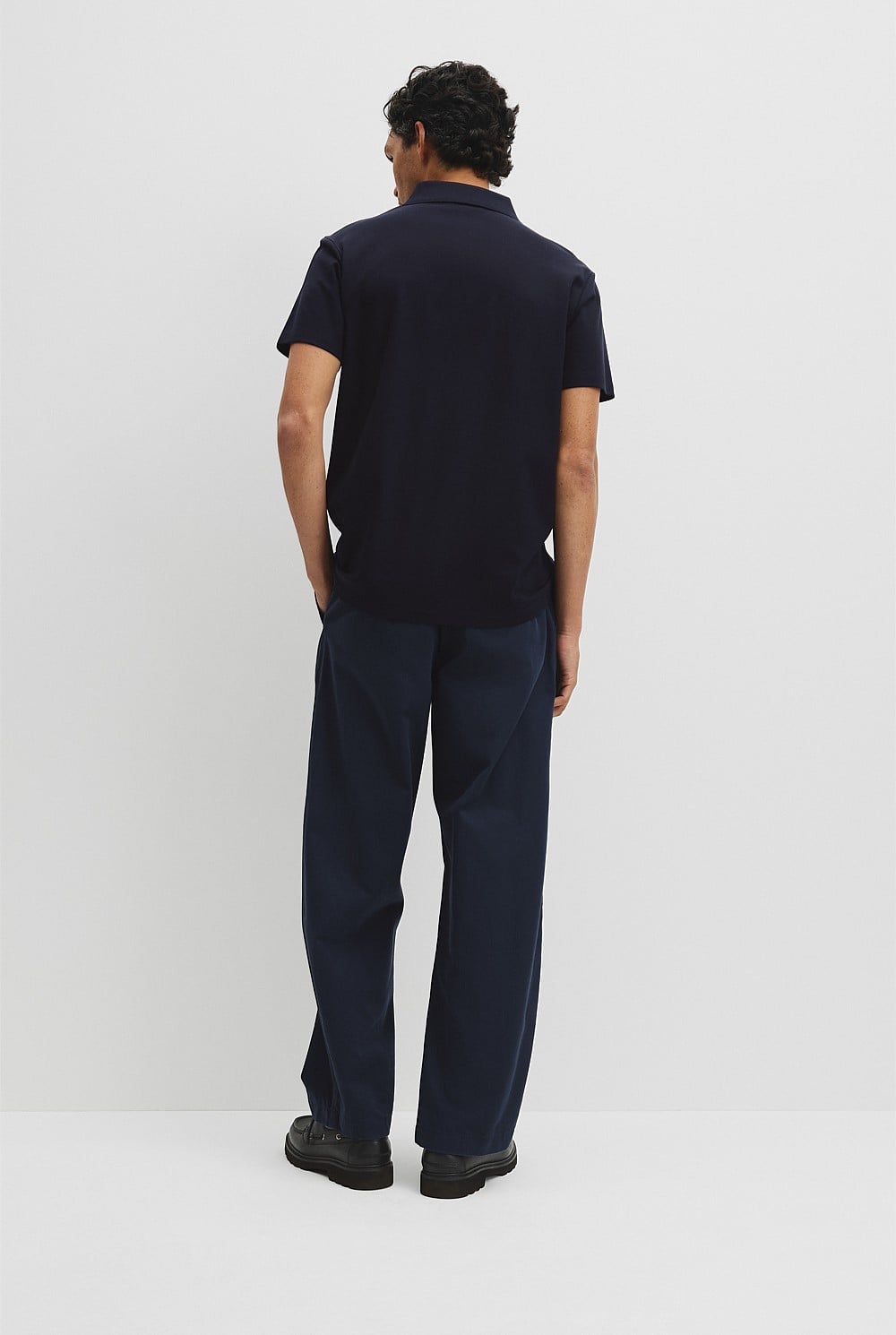 Merculalised Cotton Pique Zip Polo