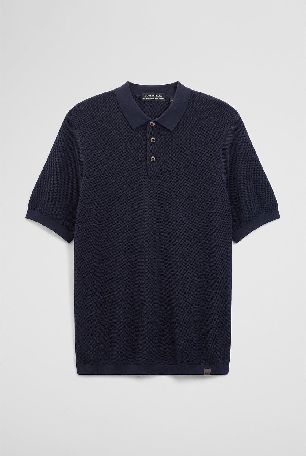 Short Sleeve Good Earth Cotton Pique Knit Polo