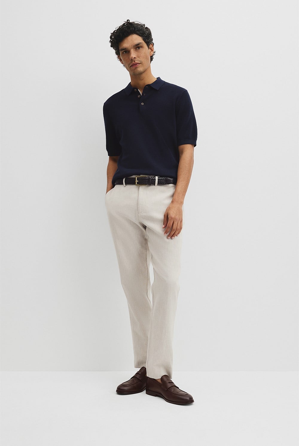Short Sleeve Good Earth Cotton Pique Knit Polo