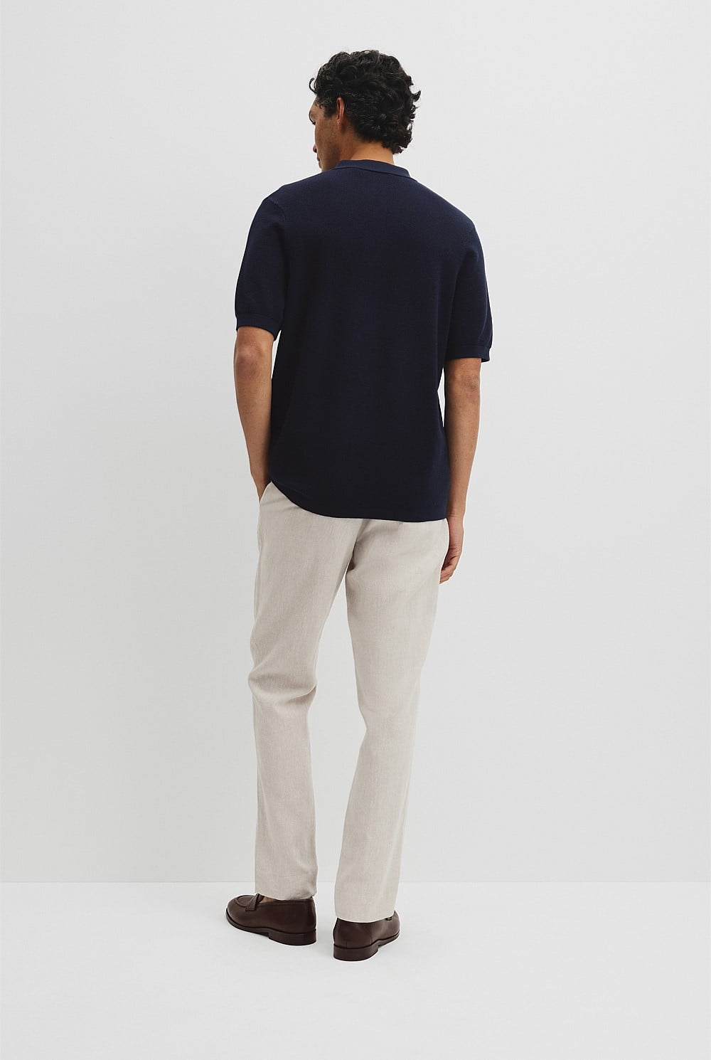 Short Sleeve Good Earth Cotton Pique Knit Polo