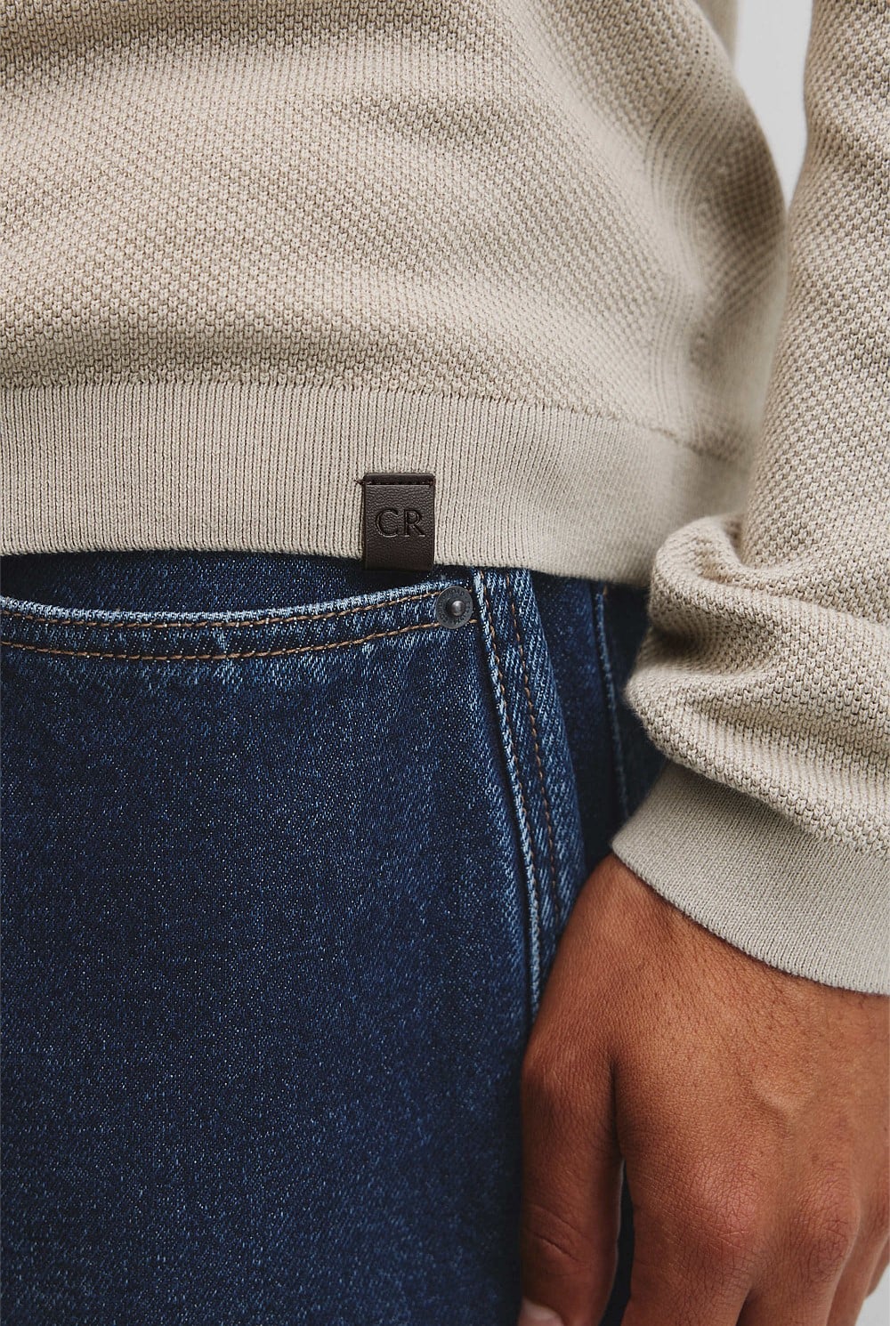 Australian Good Earth Cotton Pique Crew Neck Knit