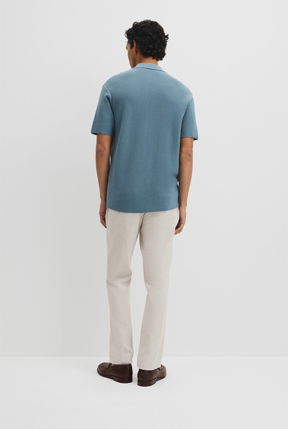 Australian Good Earth Cotton Textured Stripe Knit Shirt