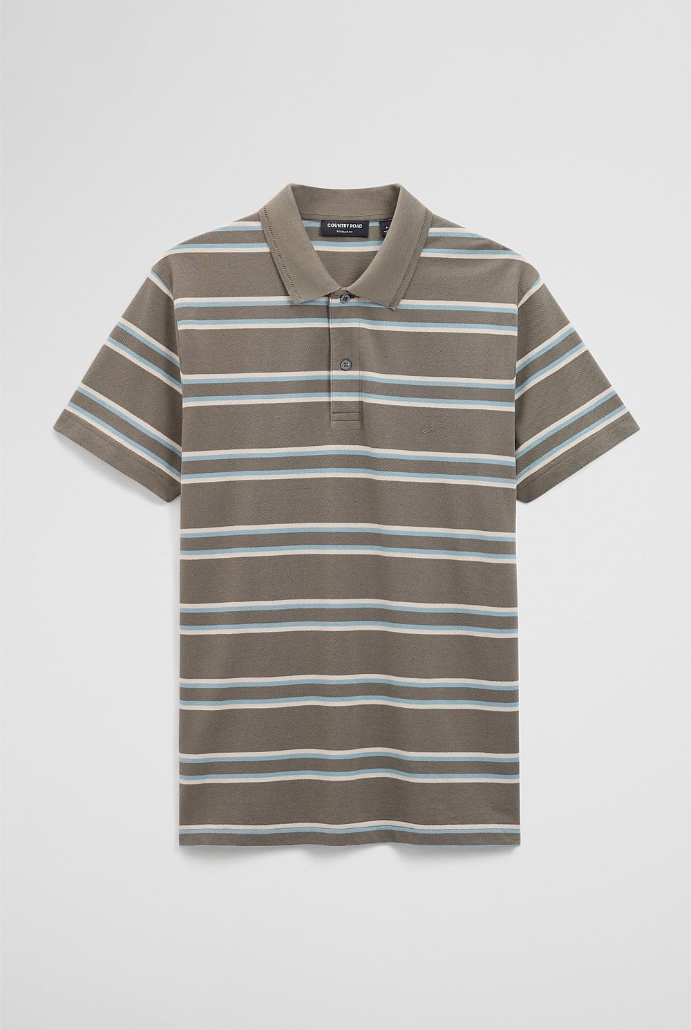Australian Cotton Stripe Pique Polo