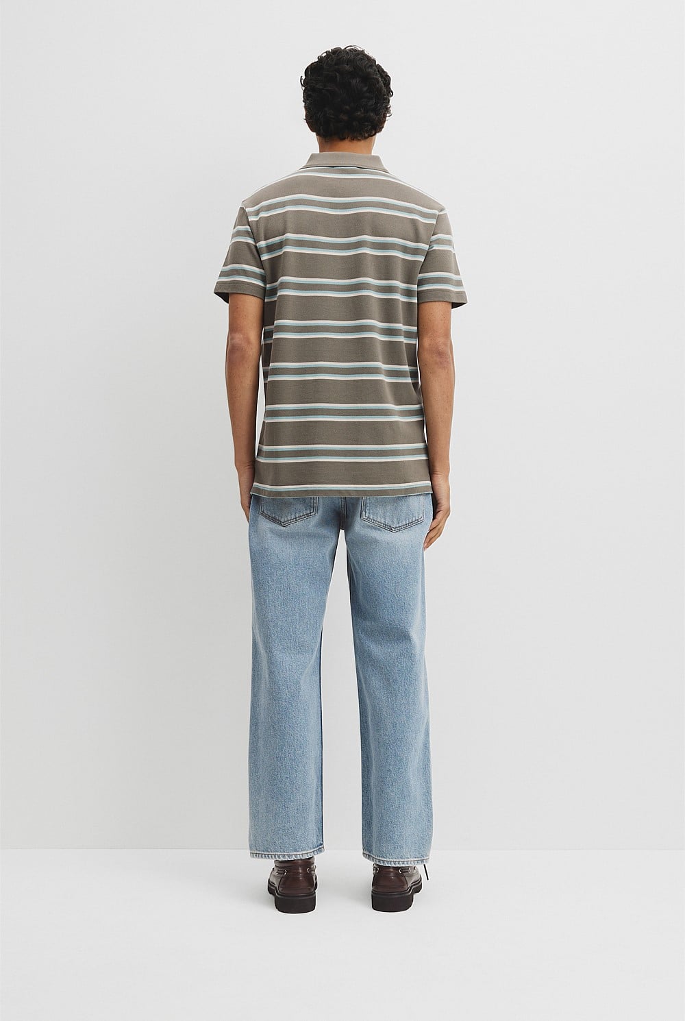 Australian Cotton Stripe Pique Polo