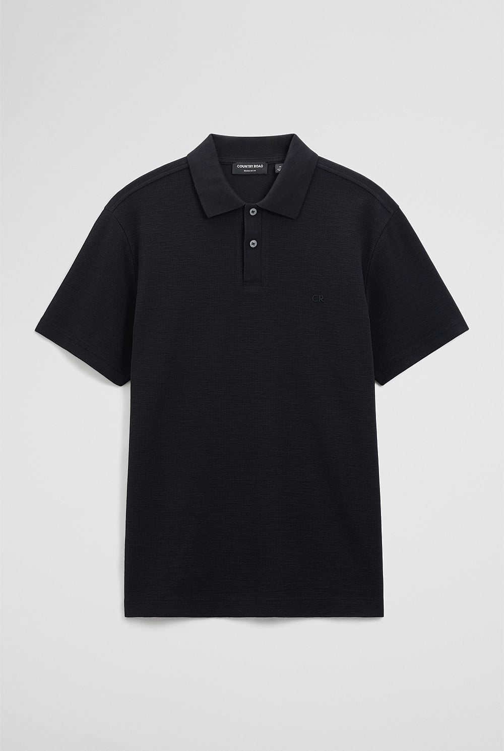 Short Sleeve Waffle Button Polo