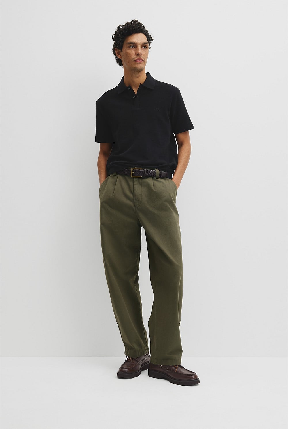 Short Sleeve Waffle Button Polo