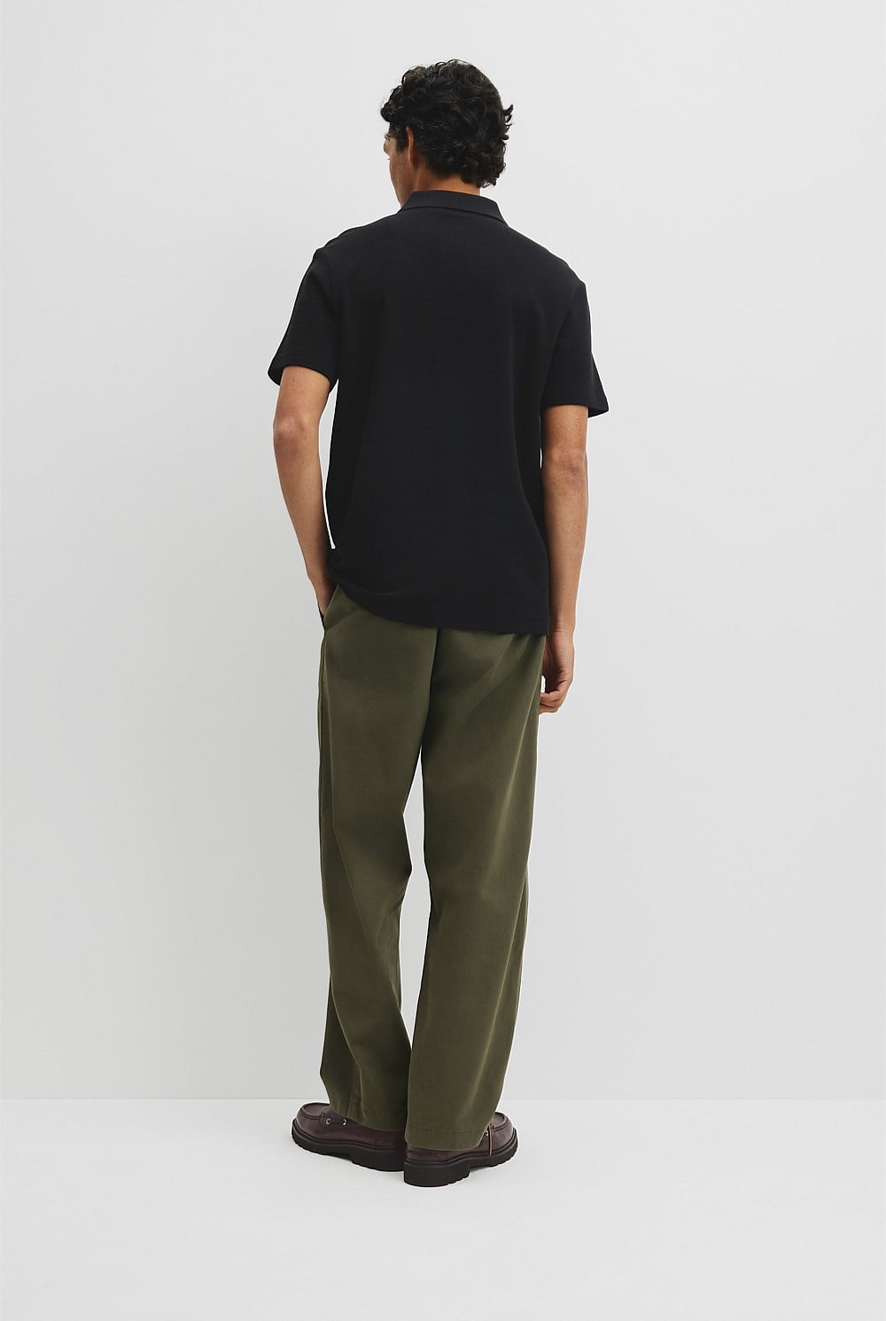 Short Sleeve Waffle Button Polo