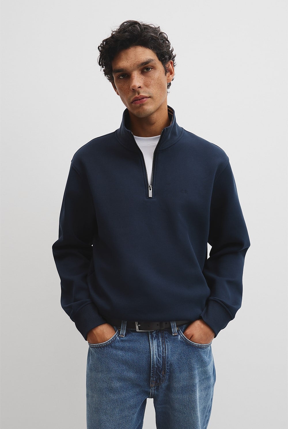 Half Zip Texture Sweatshirt