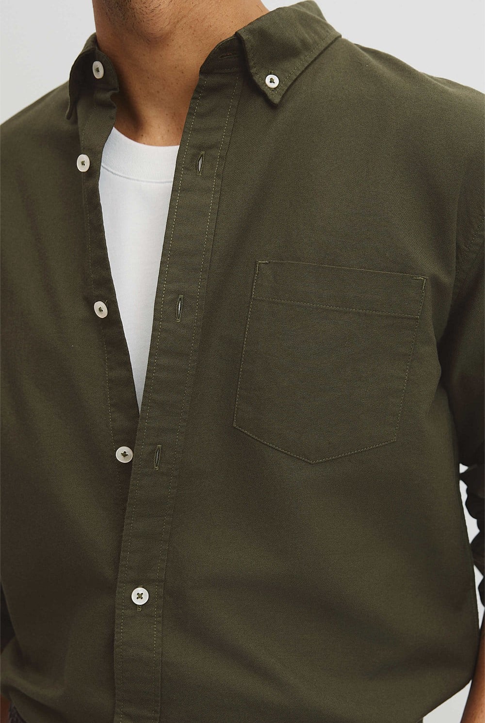 Australian Good Earth Cotton Regular Fit Oxford Shirt