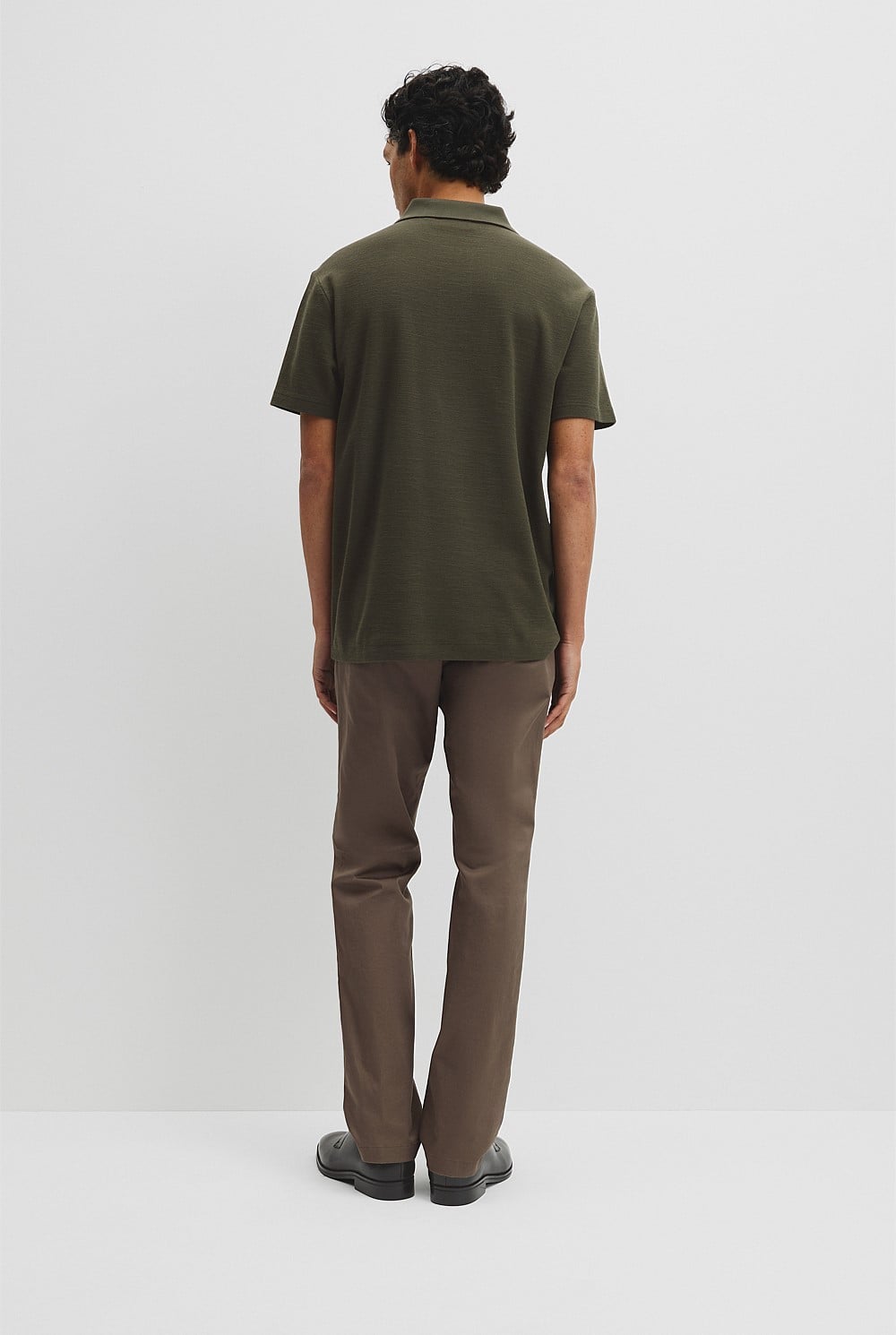 Short Sleeve Waffle Button Polo