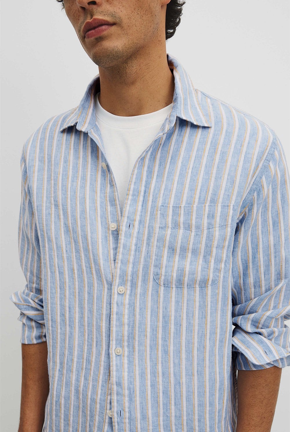 Regular Fit Linen Stripe Shirt