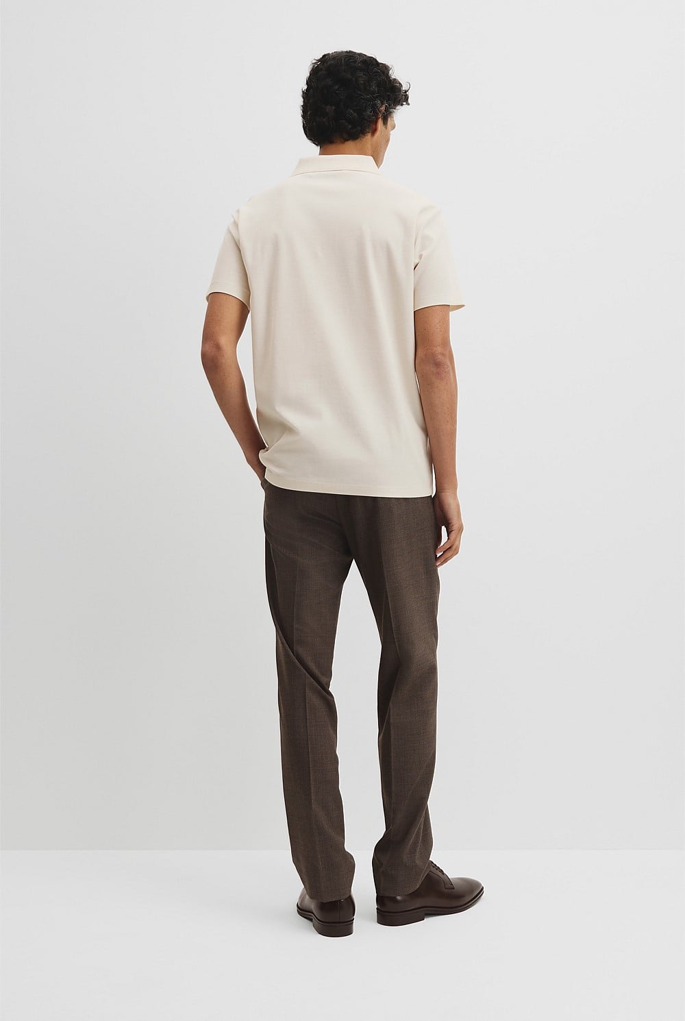Merculalised Cotton Pique Zip Polo