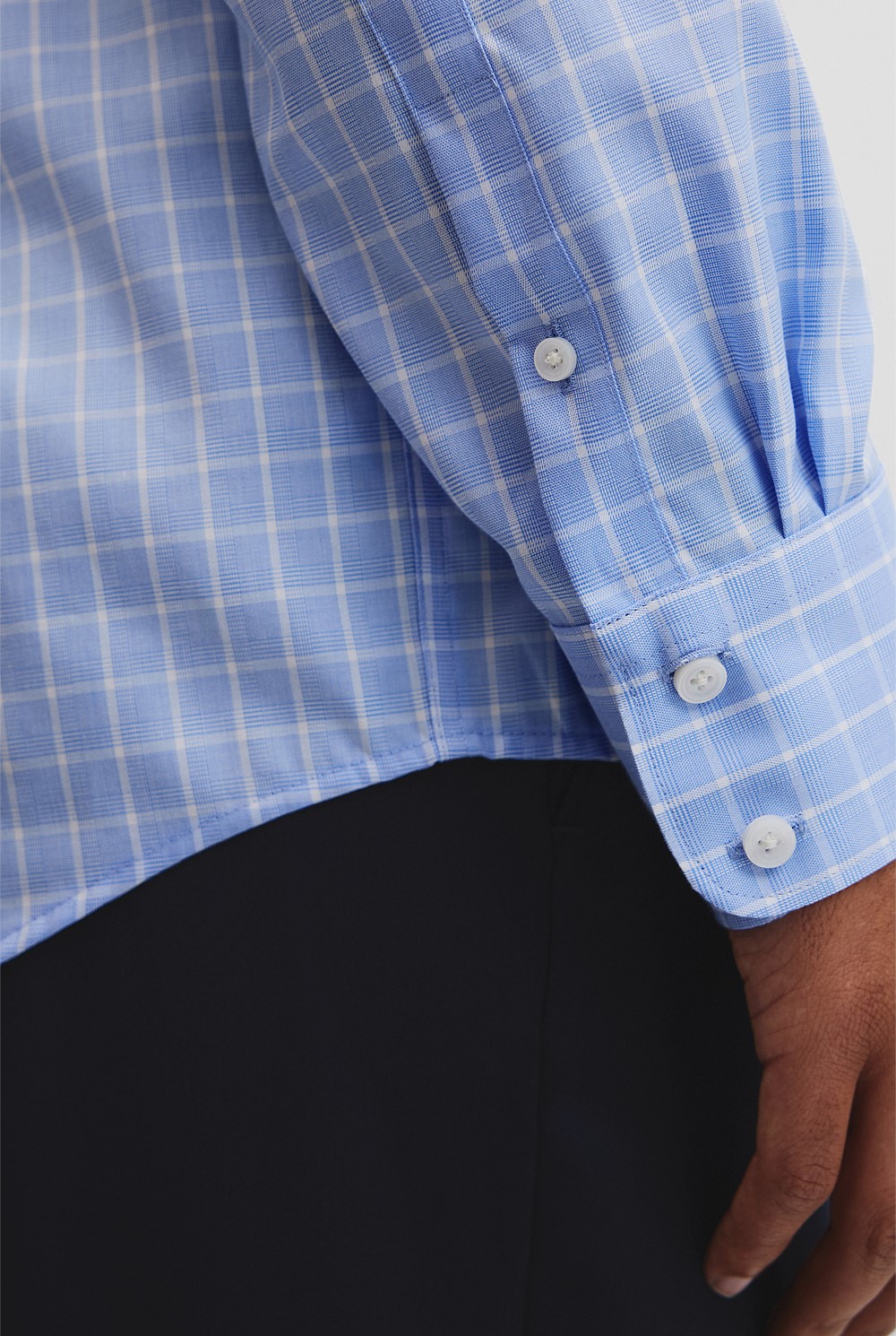 Long Sleeve Regular Check Travel Shirt