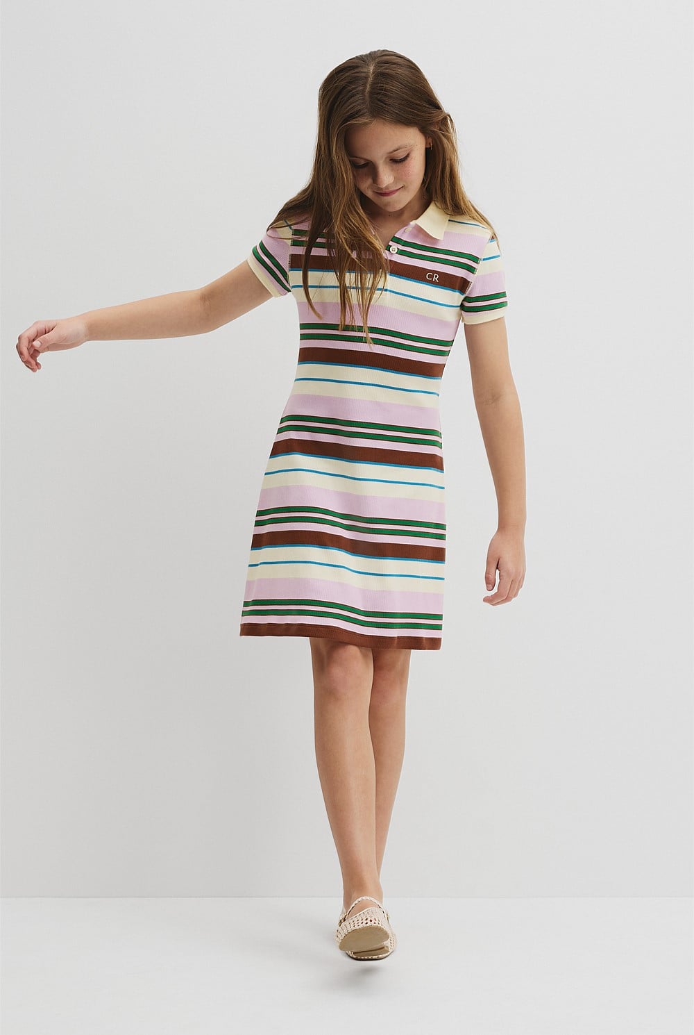 Teen Australian Cotton Short Sleeve Collar Polo Dress
