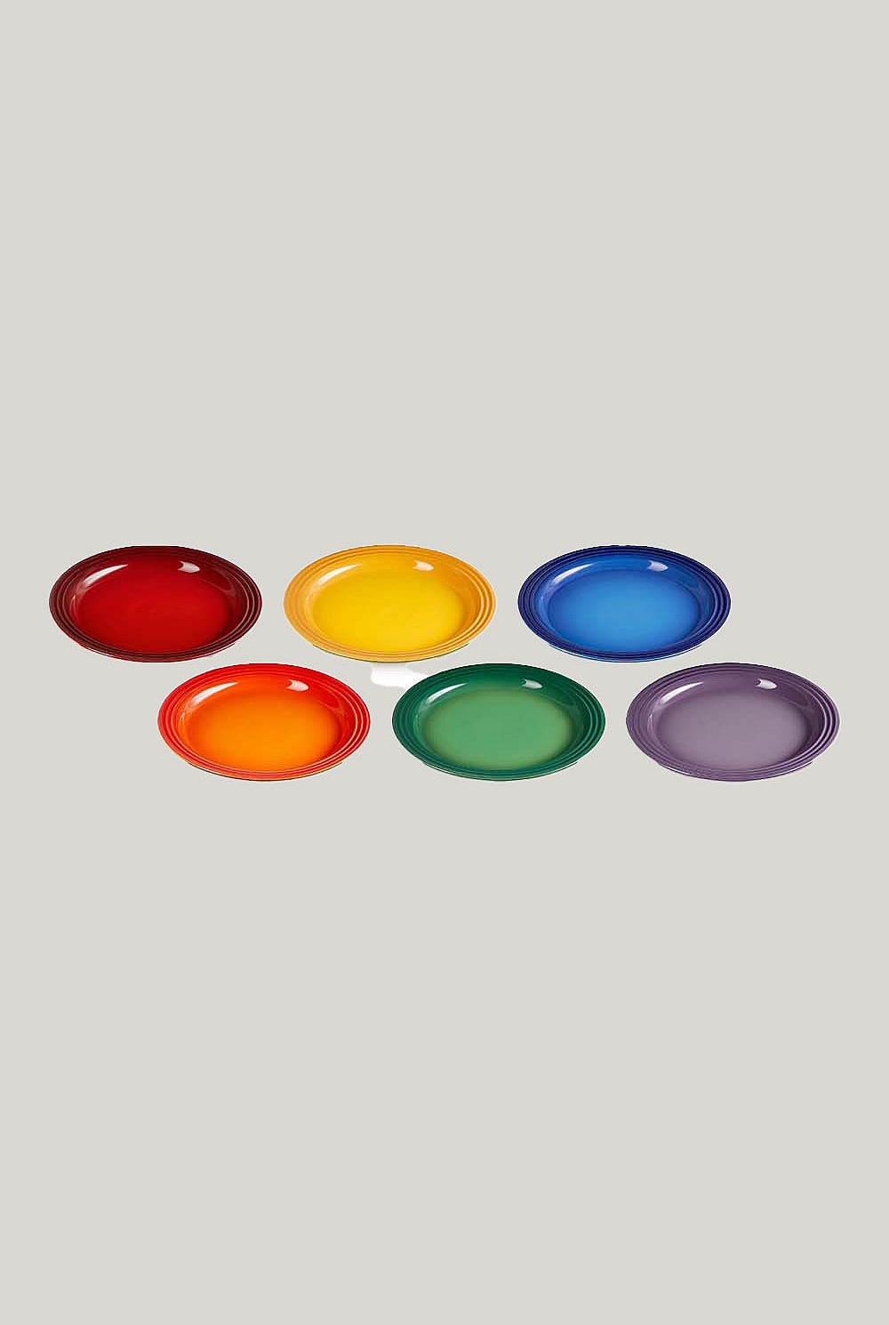 Stoneware Rainbow Set Of 6 Dinner Plates 27cm