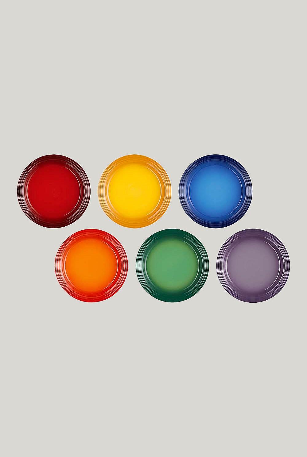 Stoneware Rainbow Set Of 6 Dinner Plates 27cm