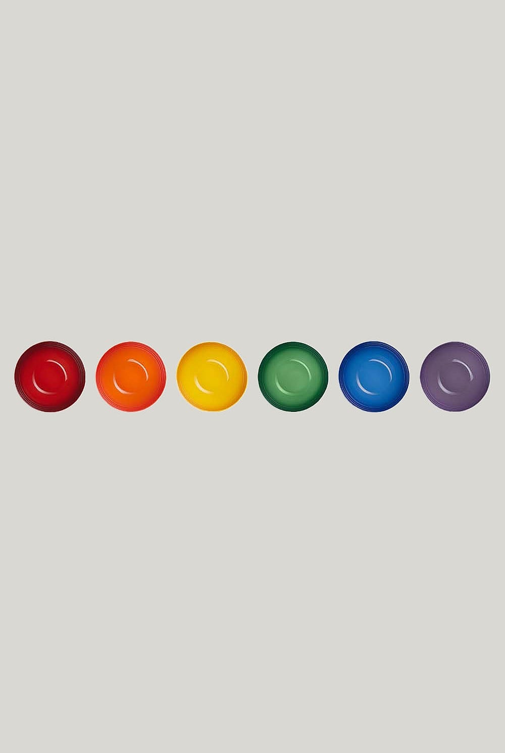 Stoneware Rainbow Set Of 6 Snack Bowls