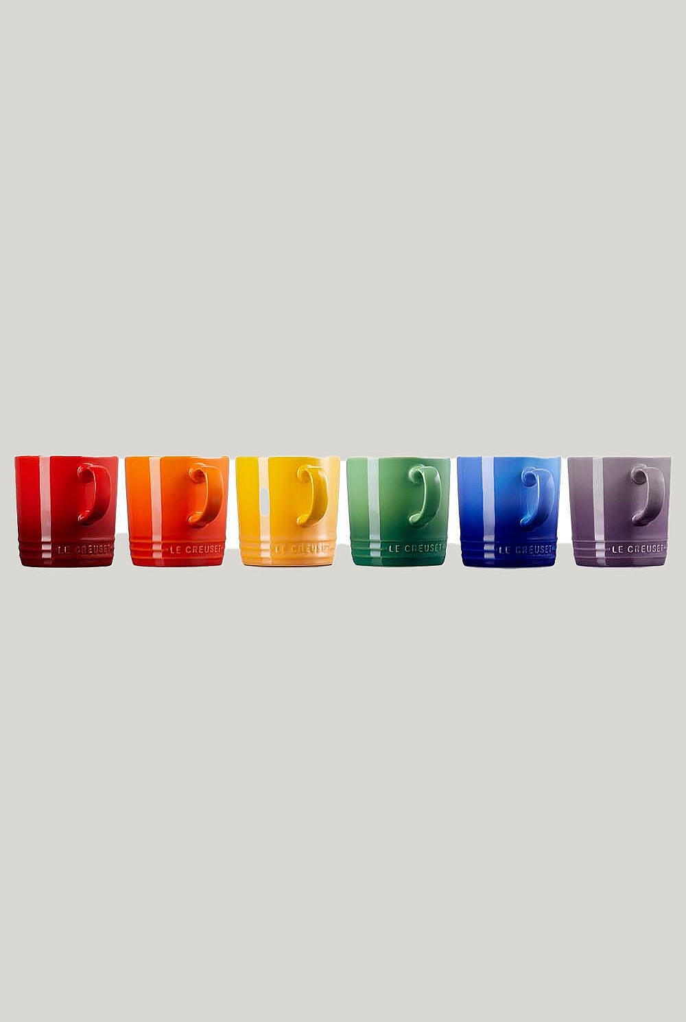 Stoneware Rainbow Set Of 6 Mugs 350ml