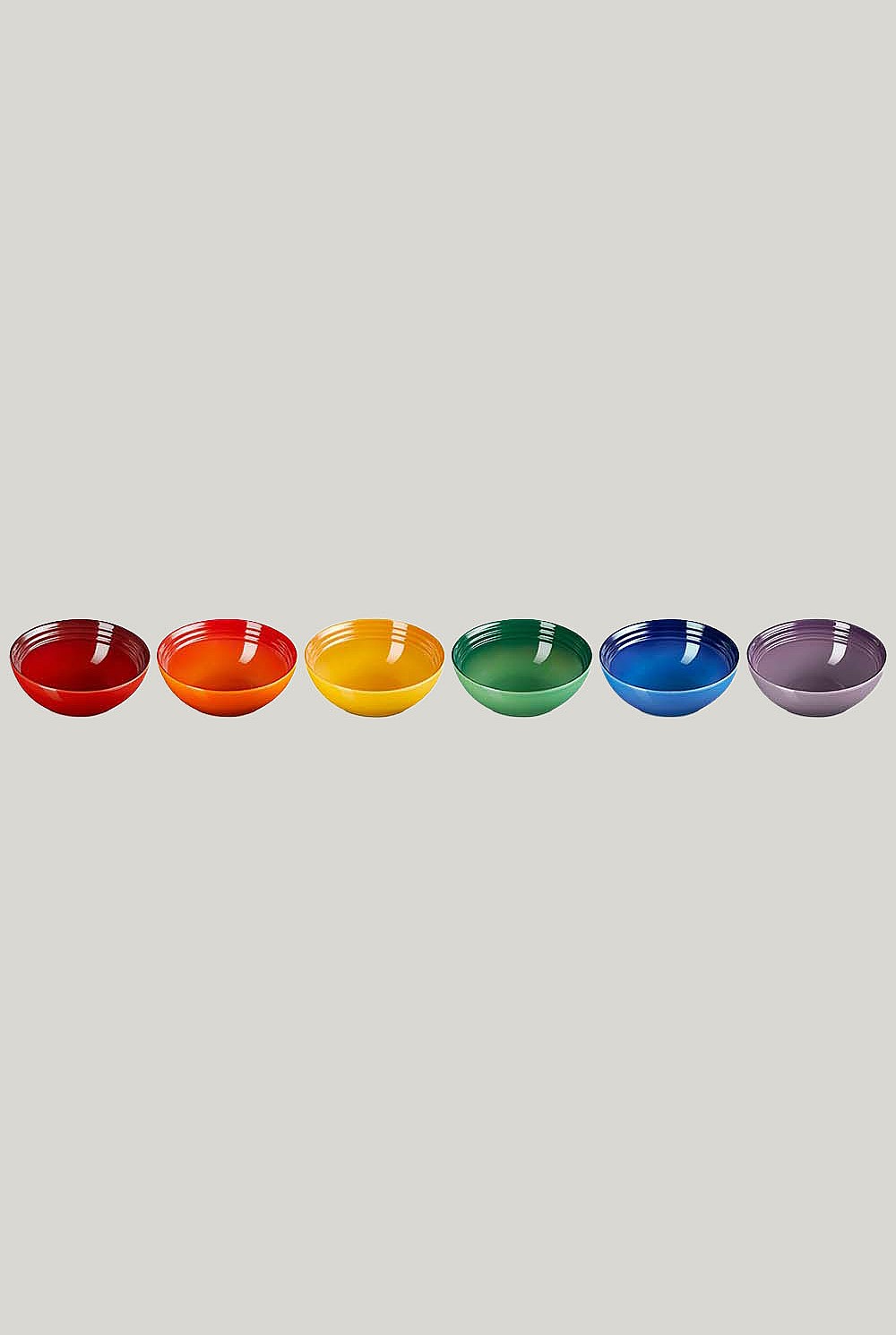 Stoneware Rainbow Set Of 6 Cereal Bowls 22cm