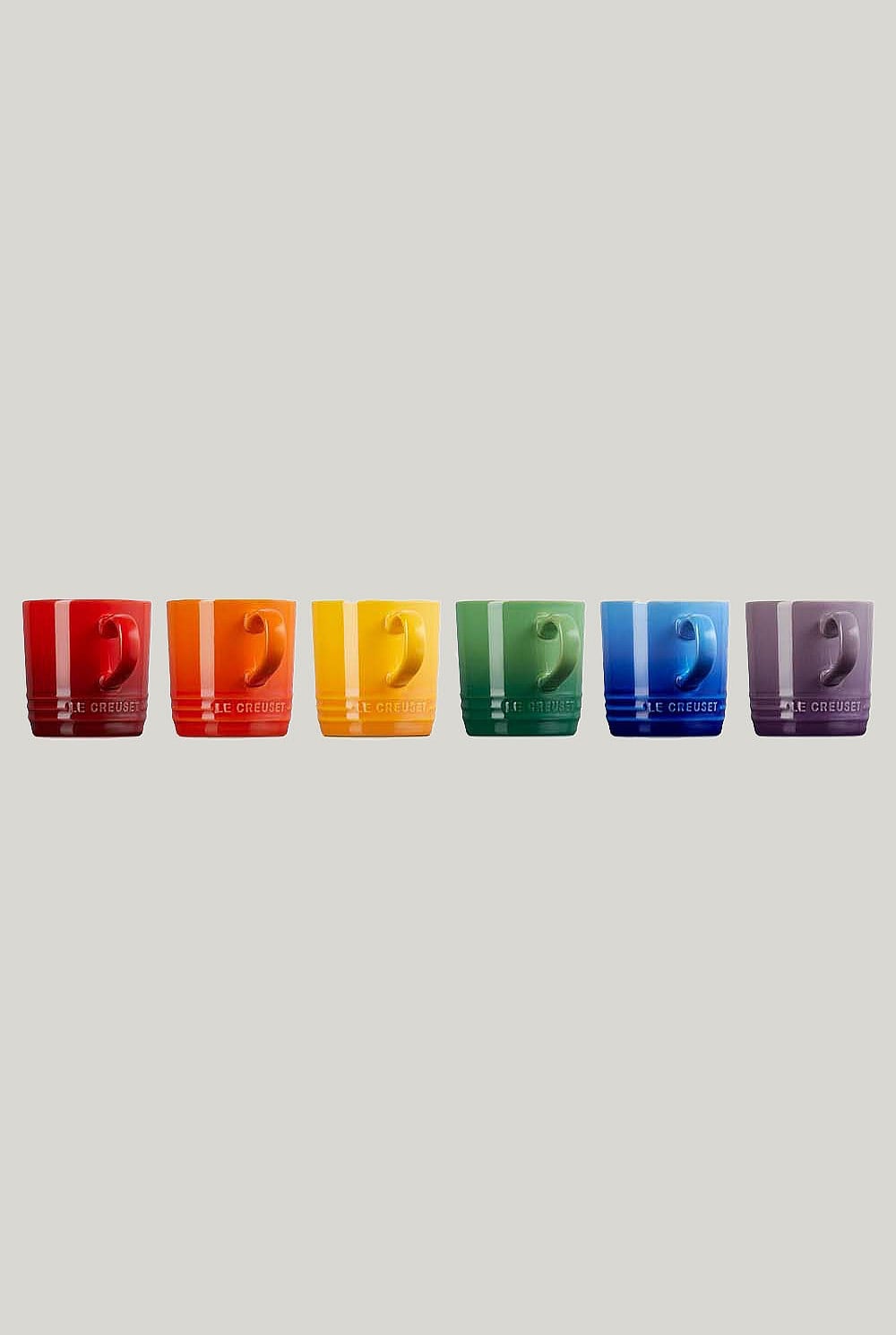Stoneware Rainbow Set Of 6 Mugs 200ml