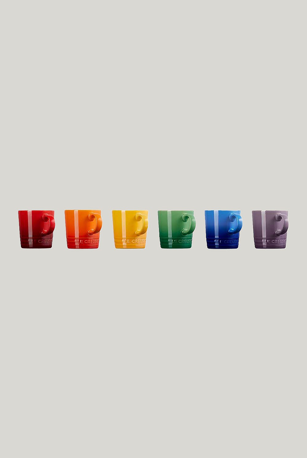 Stoneware Rainbow Set Of 6 Mugs 100ml