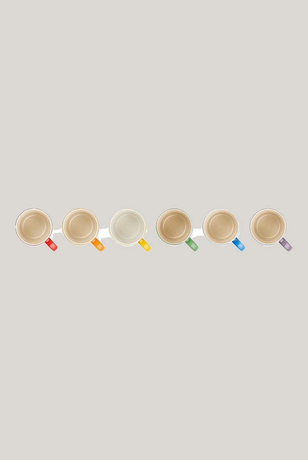 Stoneware Rainbow Set Of 6 Mugs 100ml