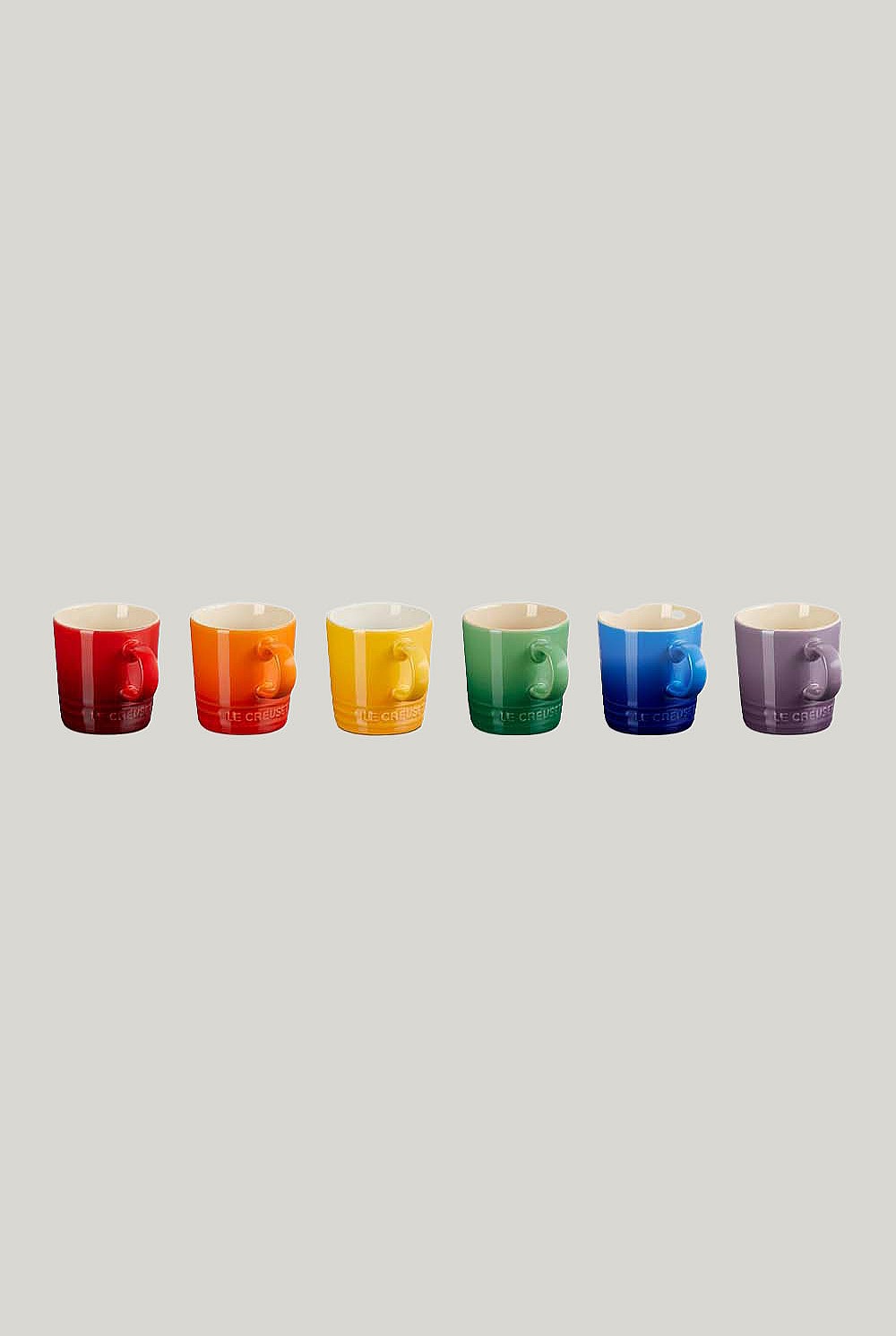 Stoneware Rainbow Set Of 6 Mugs 100ml