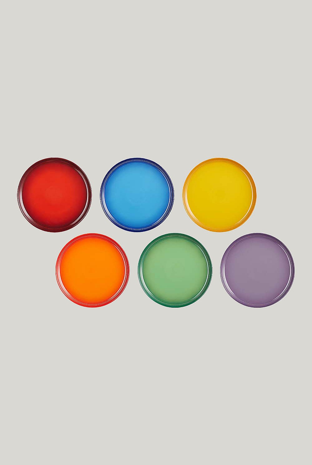 Stoneware Rainbow Set Of 6 Coupe Salad Plates 22cm