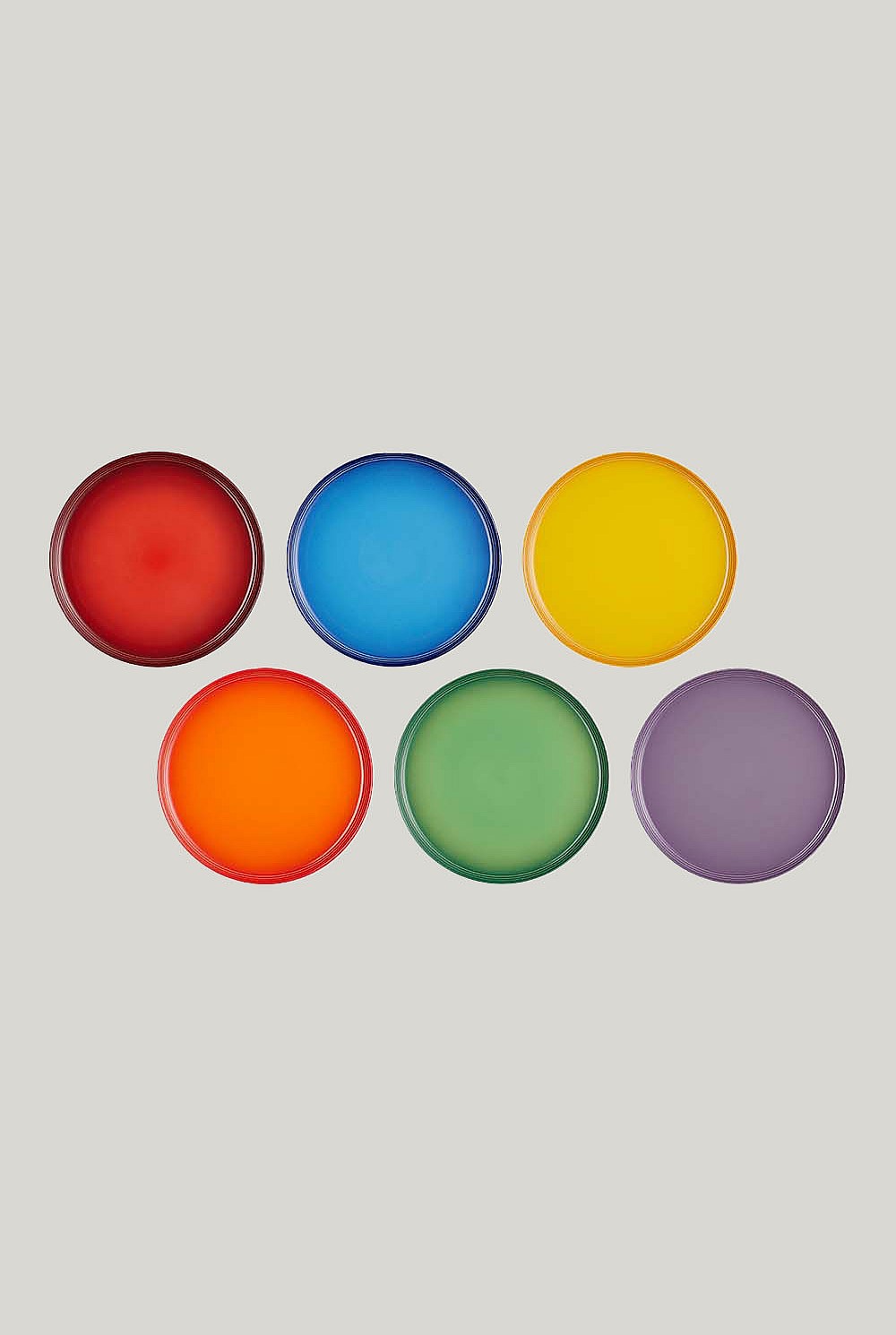 Stoneware Rainbow Set Of 6 Coupe Dinner Plates 27cm