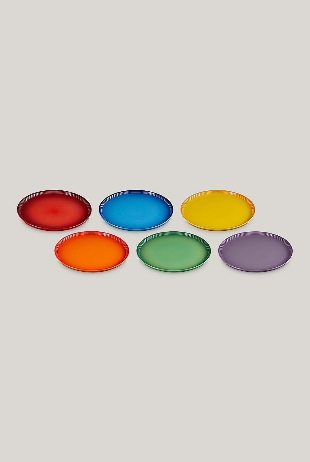 Stoneware Rainbow Set Of 6 Coupe Dinner Plates 27cm