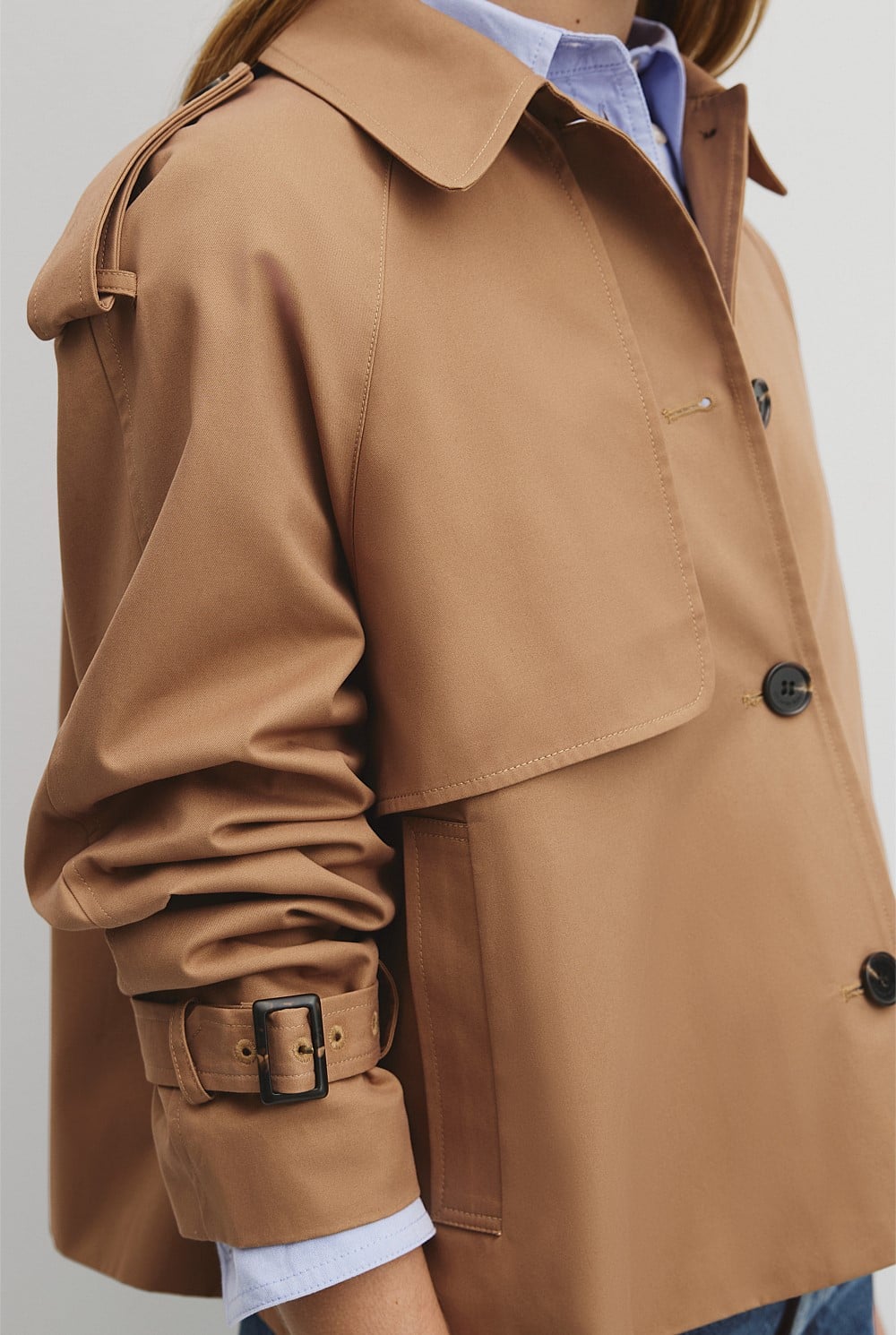 Crop Swing Trench Jacket