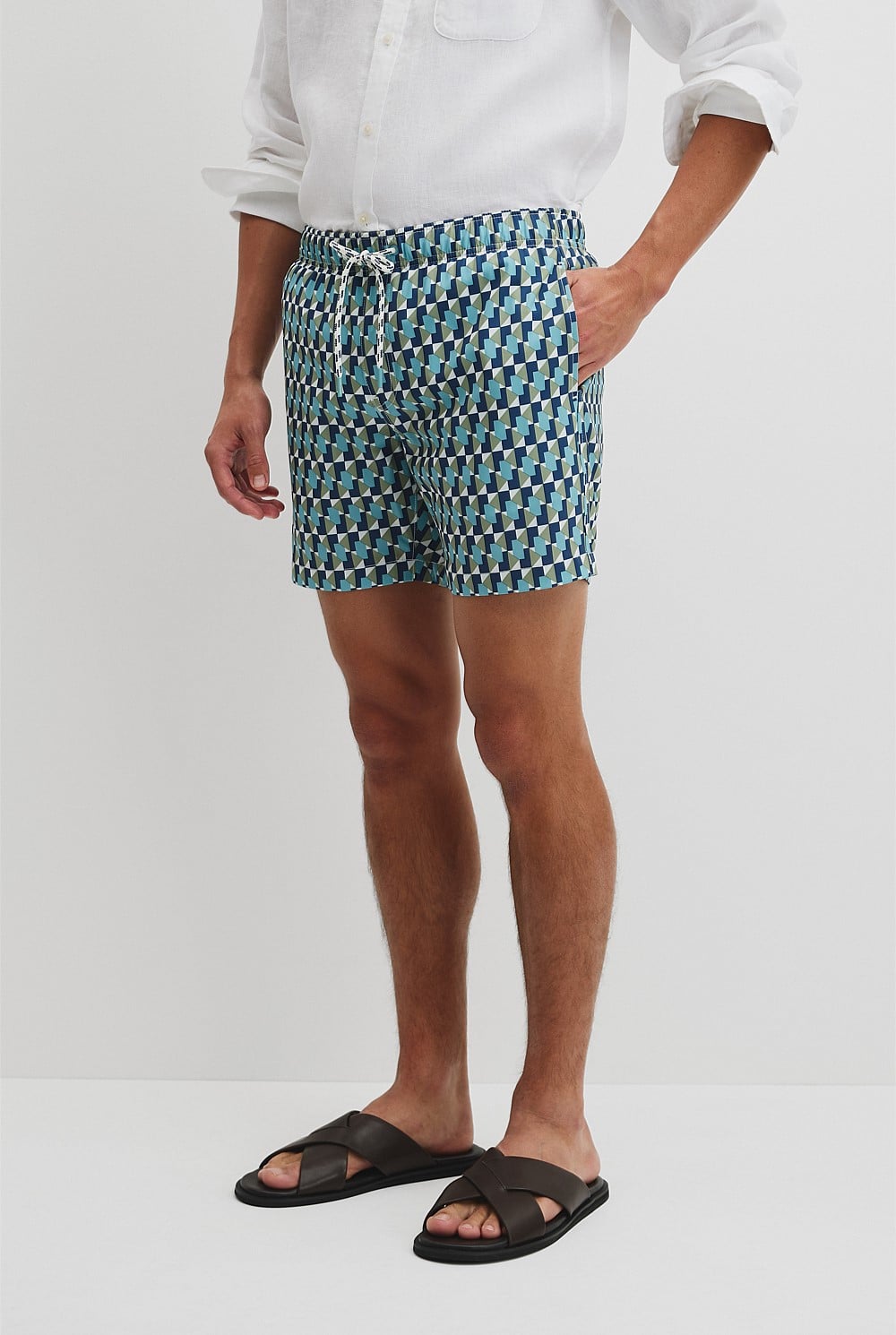 Recycled Polyester Geometric Print Swimsuit