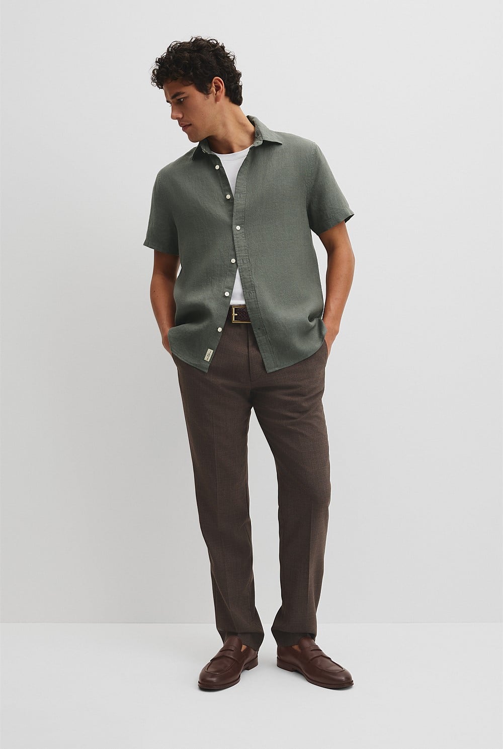 Short Sleeve Regular Fit Linen Shirt