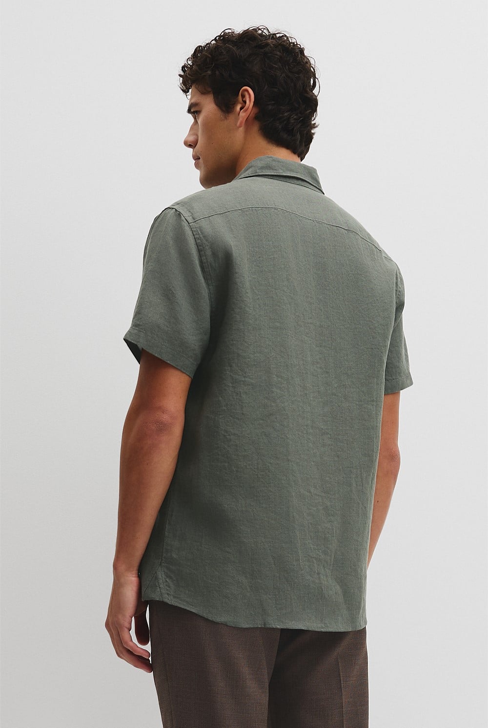 Short Sleeve Regular Fit Linen Shirt