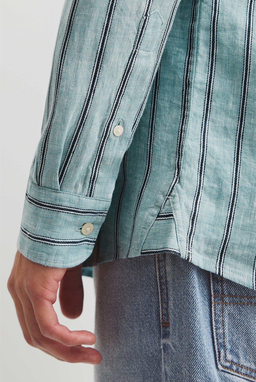 Regular Fit Linen Stripe Shirt