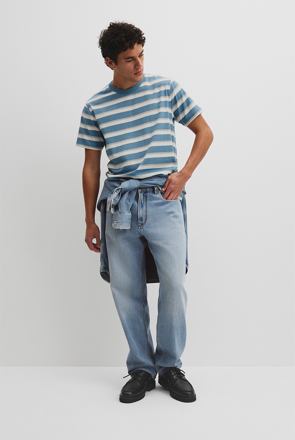 Australian Cotton Stripe Workwear T-Shirt