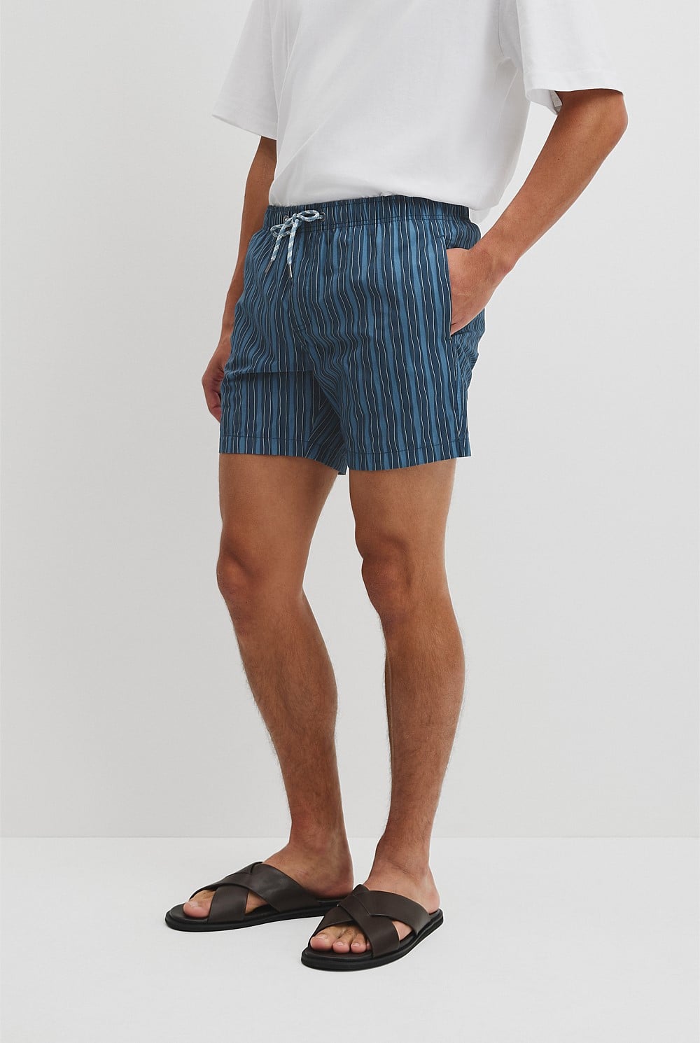 Stripe Print Swim Short