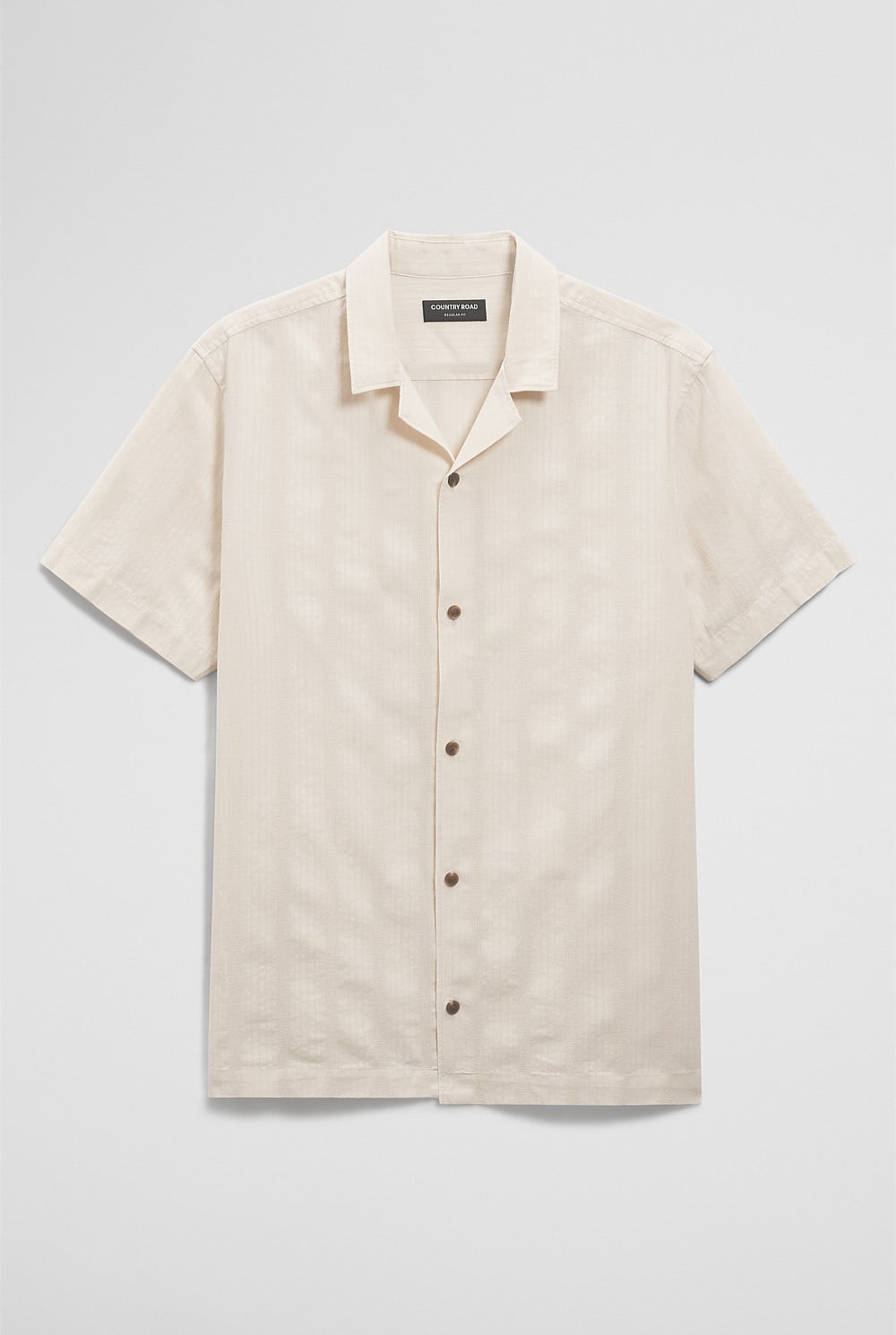 Regular Fit Short Sleeve Textured Stripe Shirt