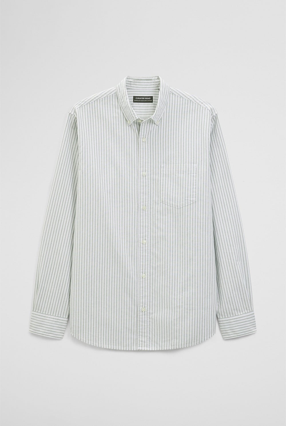 Regular Fit Australian Good Earth Cotton Oxford Stripe Shirt
