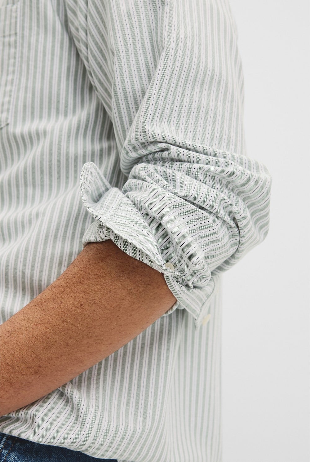 Regular Fit Australian Good Earth Cotton Oxford Stripe Shirt