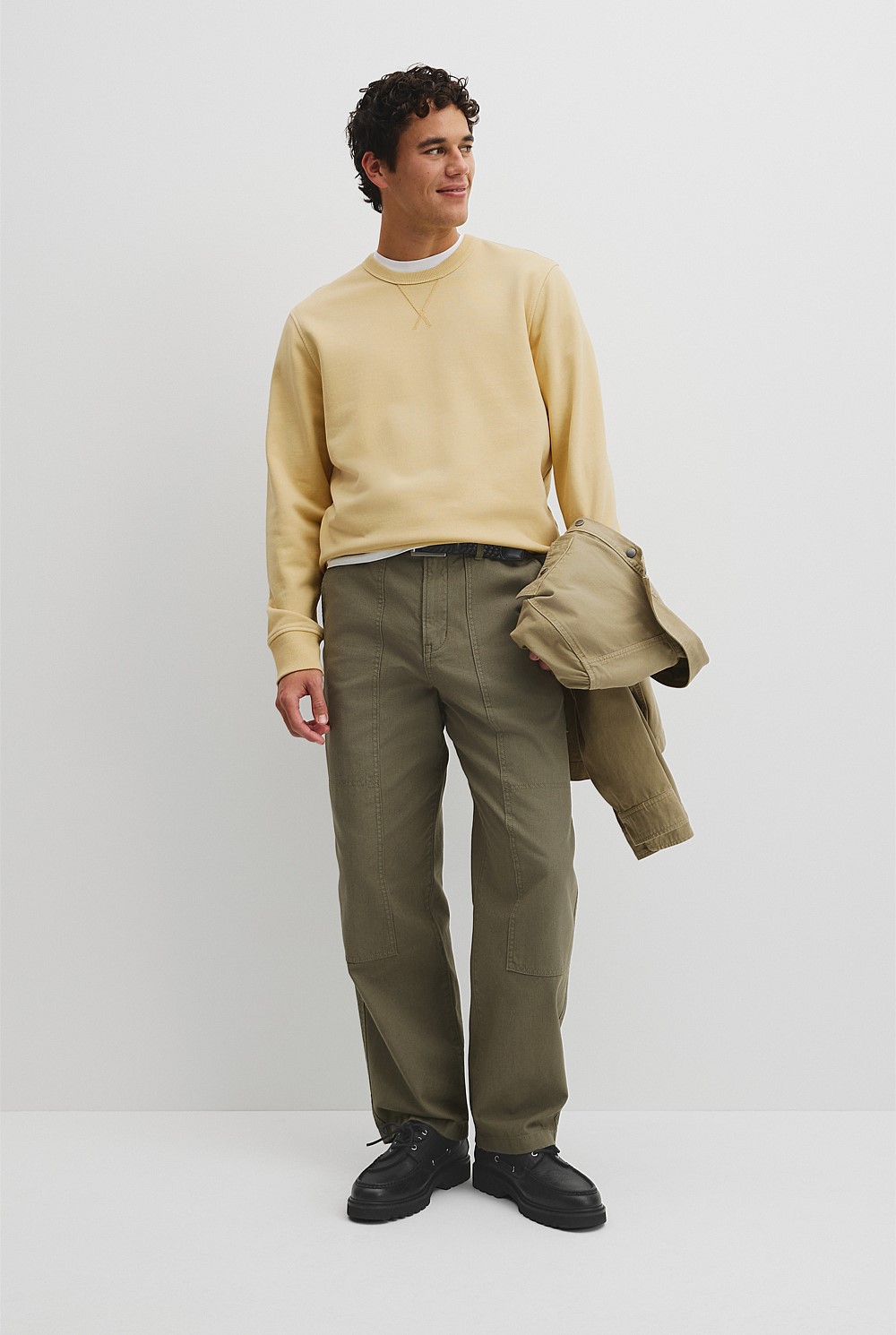 Australian Cotton Garment Dyed Workwear Crew Sweat