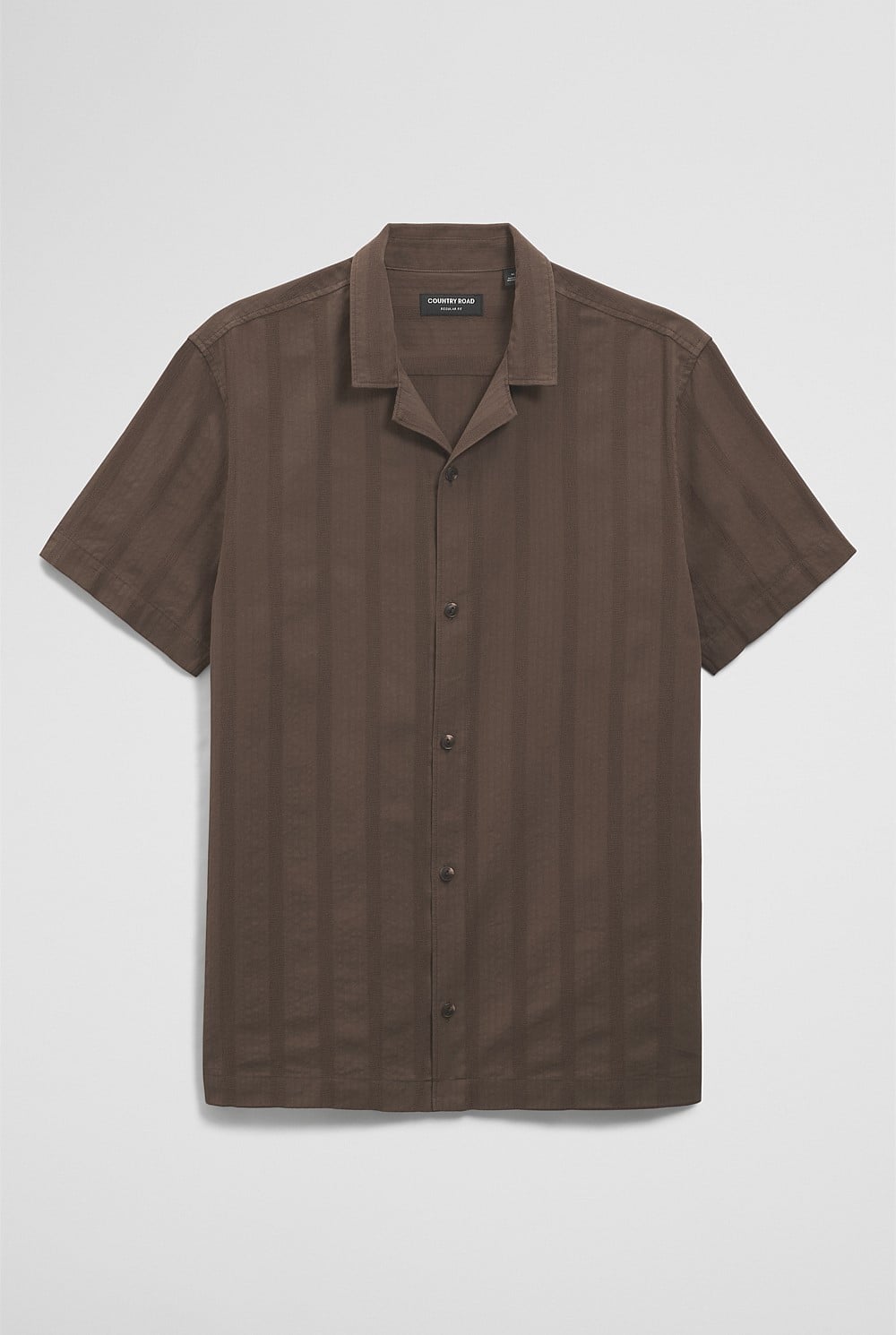 Regular Fit Short Sleeve Textured Stripe Shirt