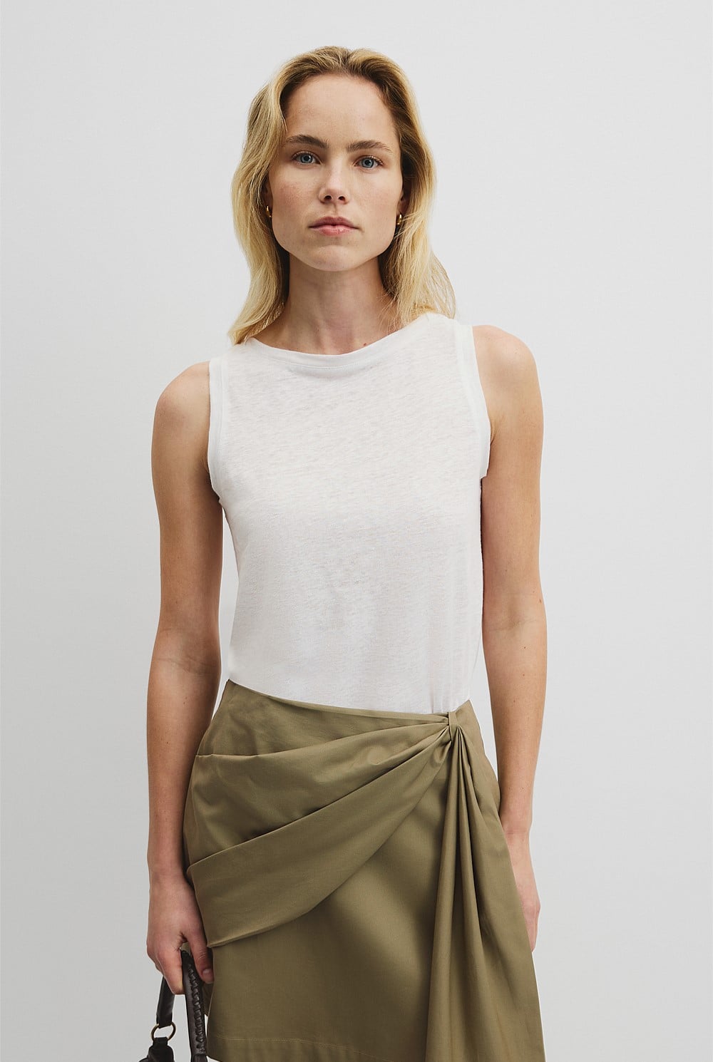 Linen Boat Neck Tank