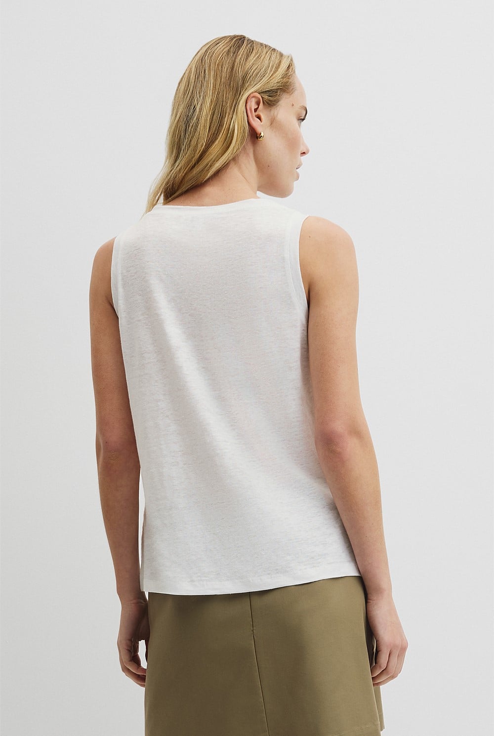 Linen Boat Neck Tank