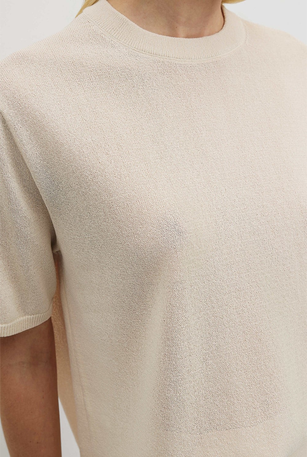 Fine Mesh Knit T-Shirt