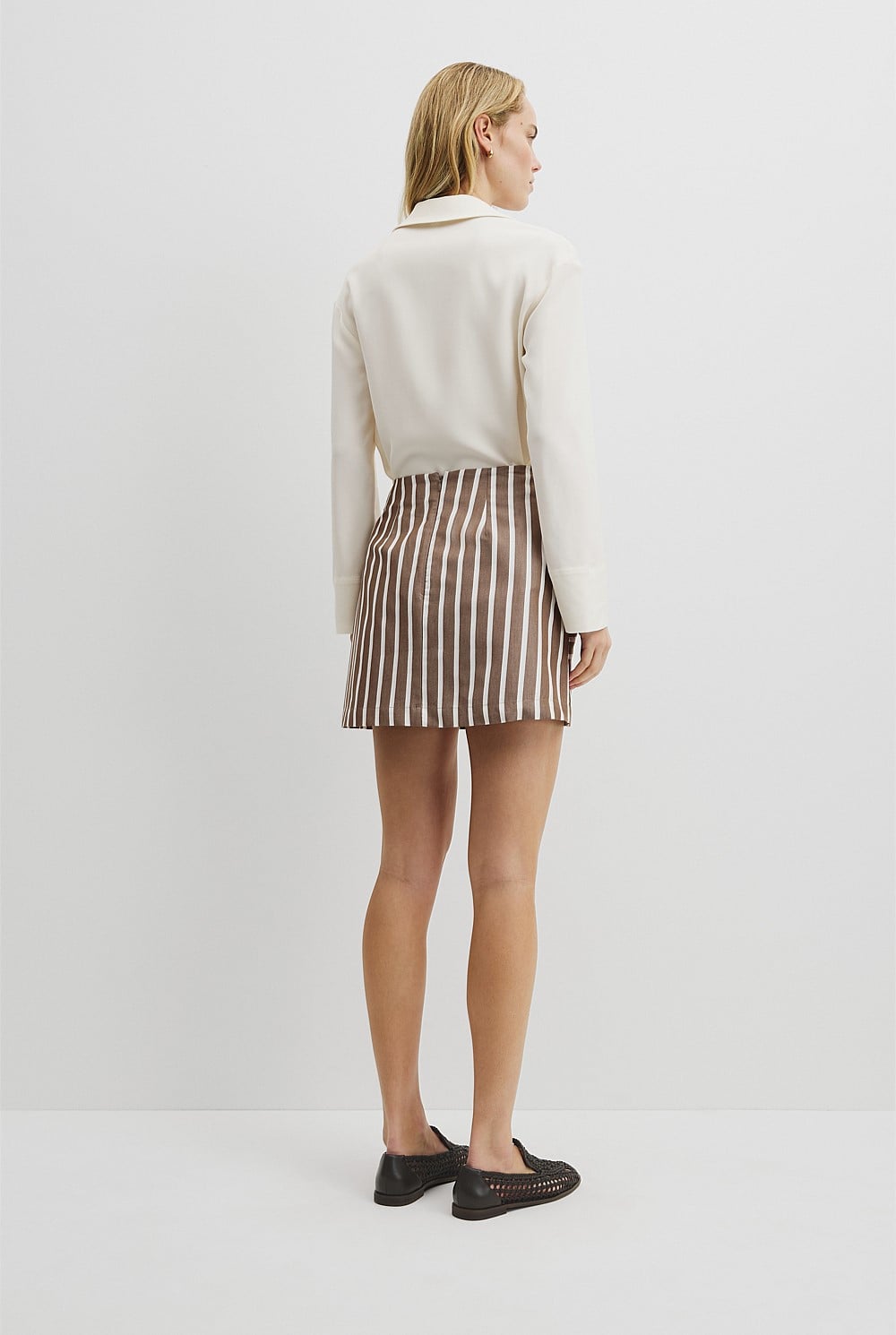 Stripe Bow Drape Skirt