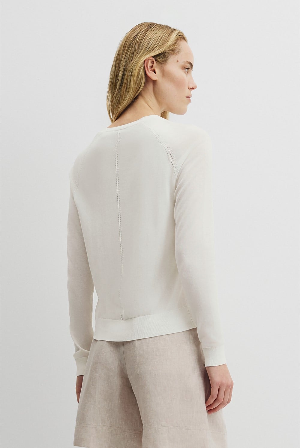 Pointelle Detail Cardigan