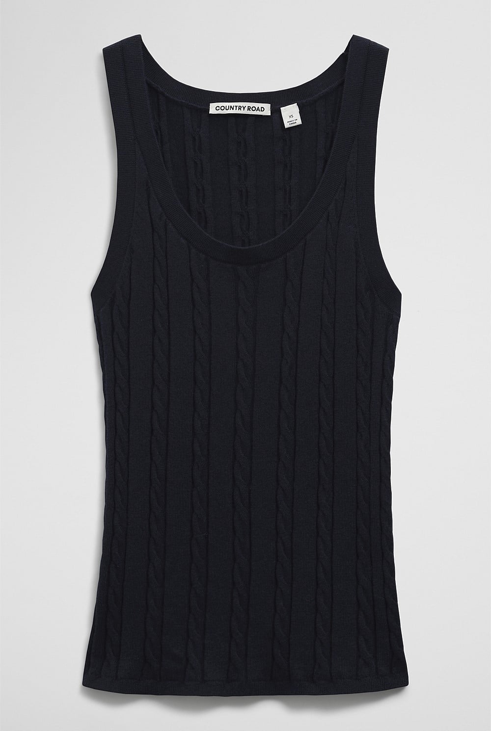 Organically Grown Cotton Blend Cable Knit Tank