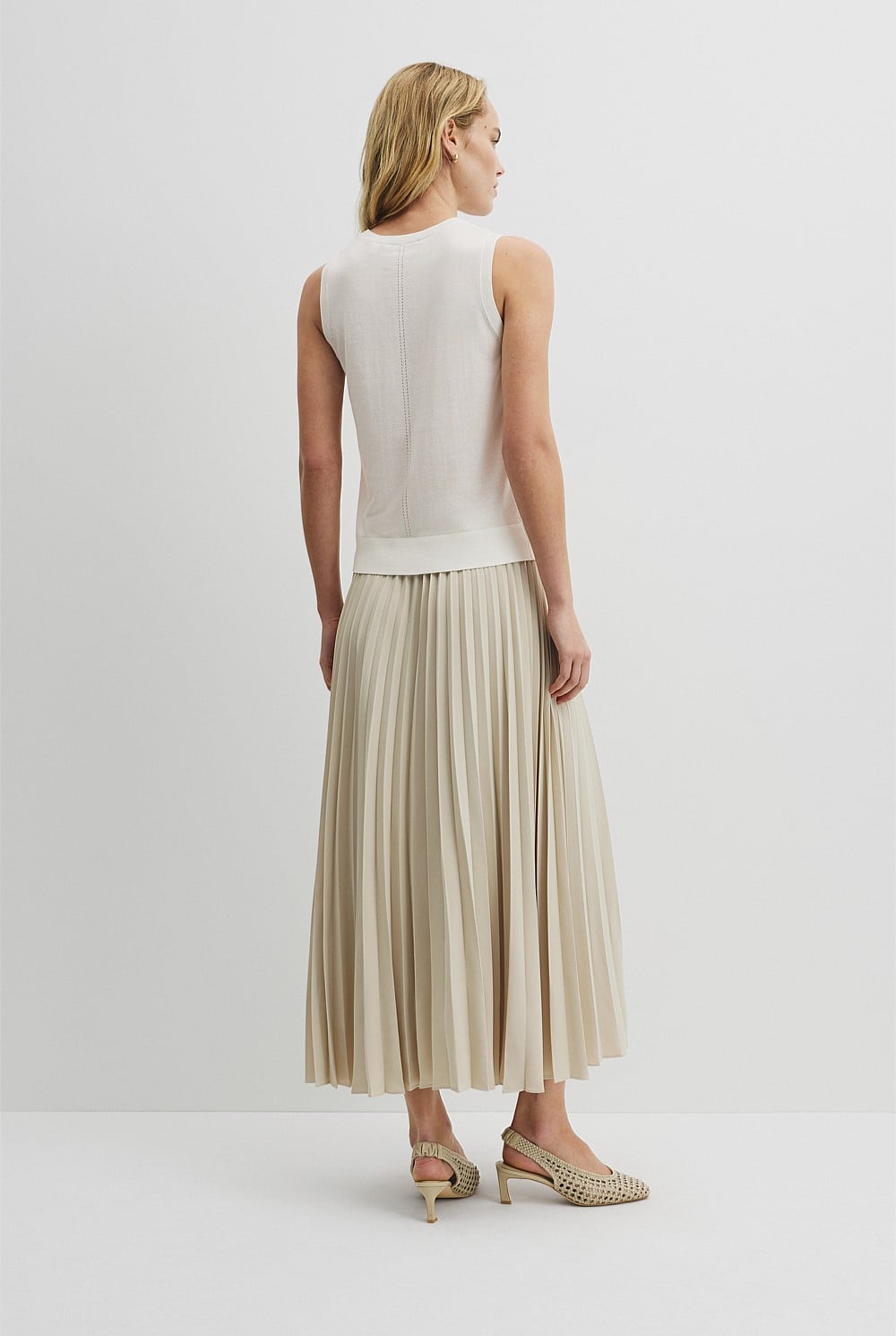 Pointelle Detail Neck Tank