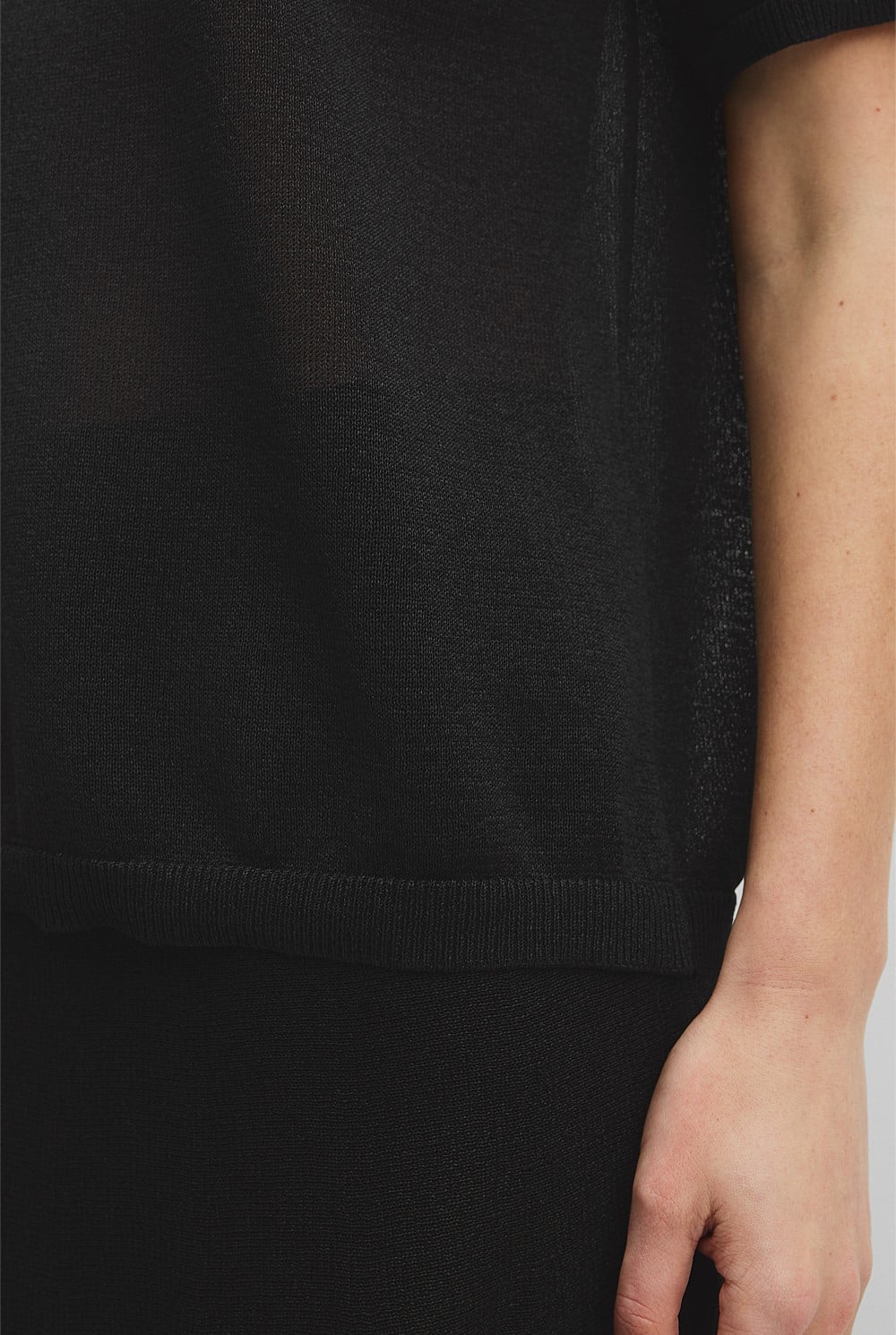 Fine Mesh Knit T-Shirt